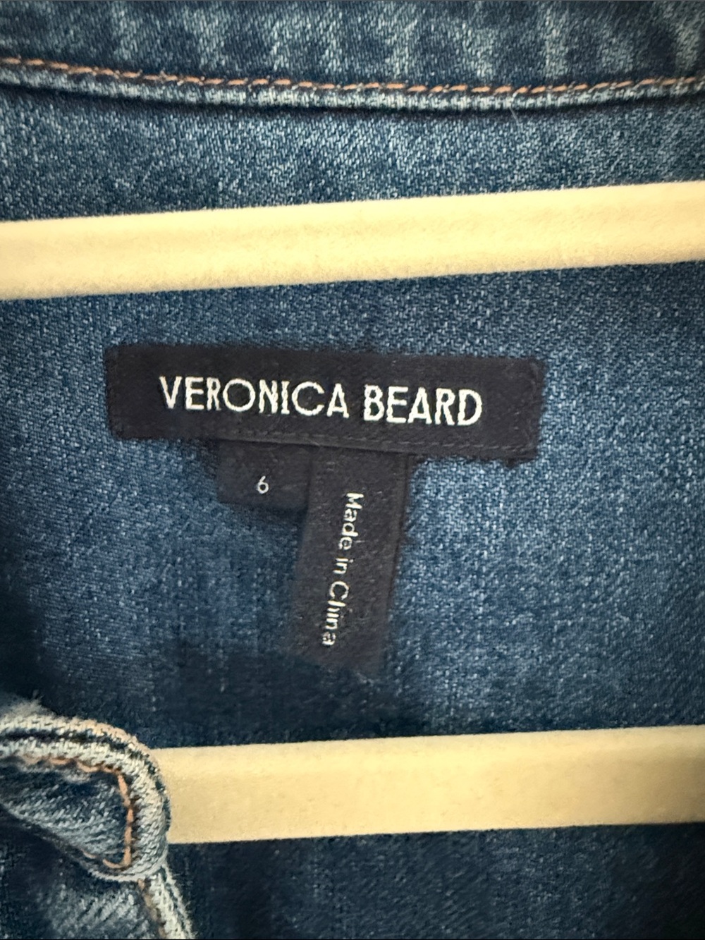 Veronica Beard Dark Blue Denim Midi Shirt Dress with Self-Tie - Picture 2 of 2